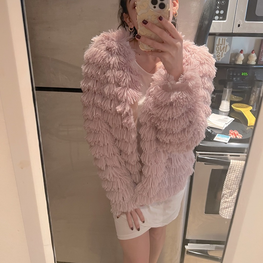 Furry pink jacket